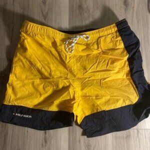 Vintage Tommy Hilfiger Yellow & Navy Swim Trunks – Large -